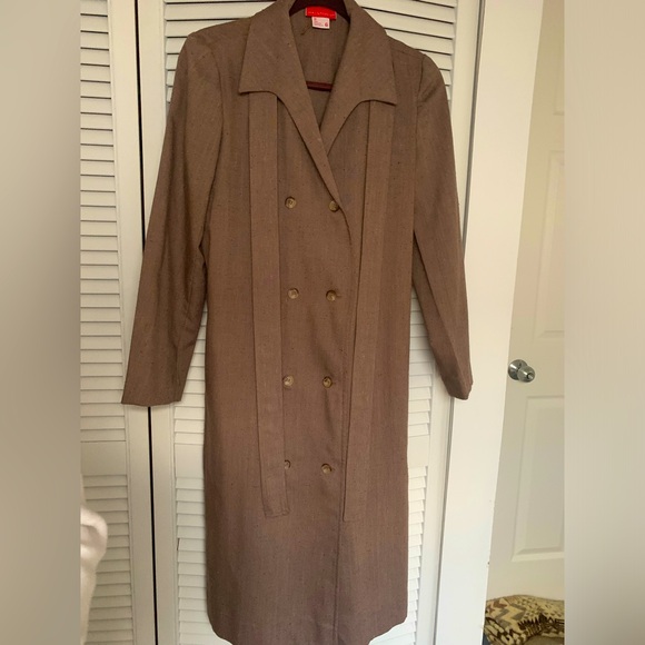 Vintage 80s Halston trench coat - Picture 3 of 4